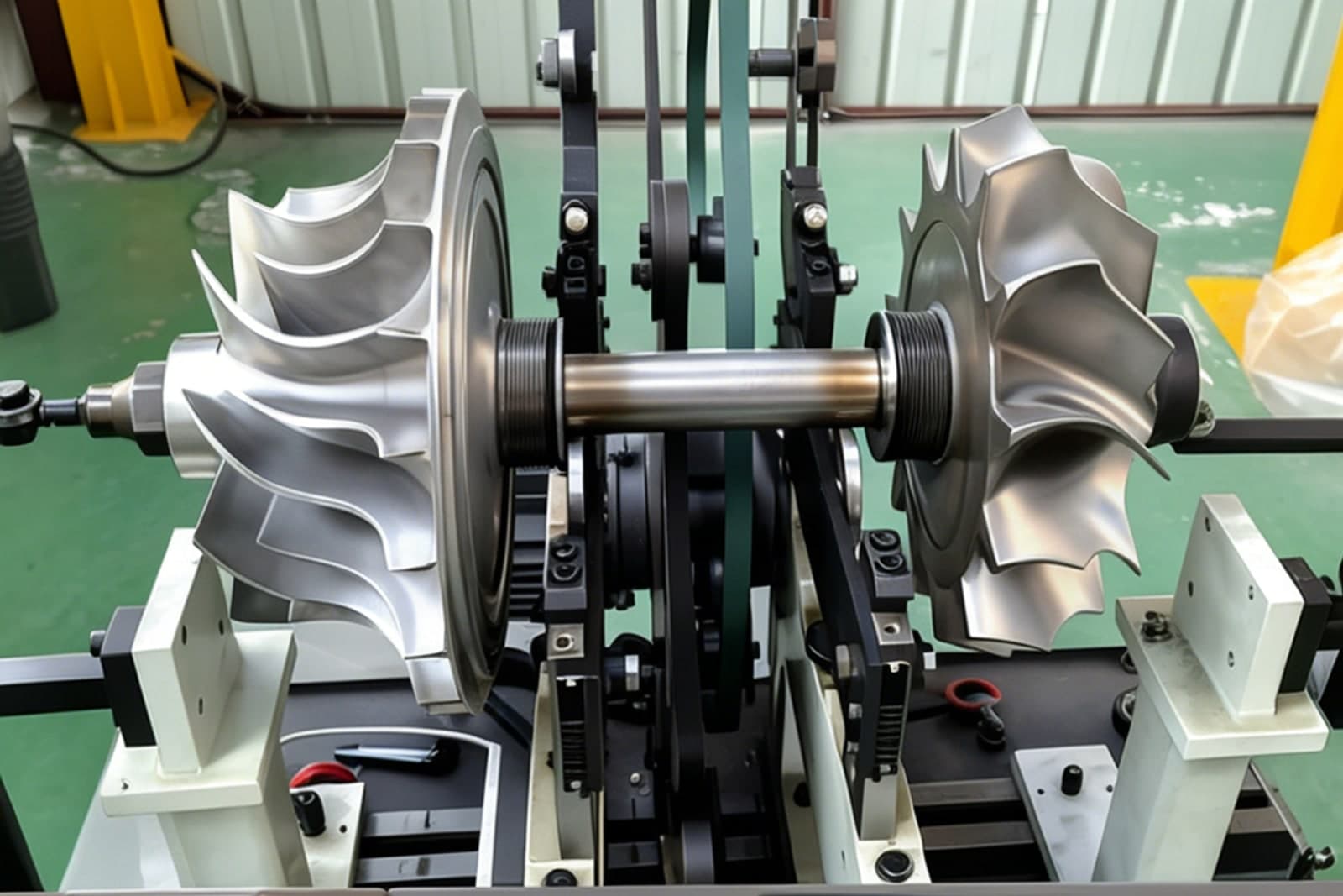 RH163 turbocharger rotor dynamic balancing bench